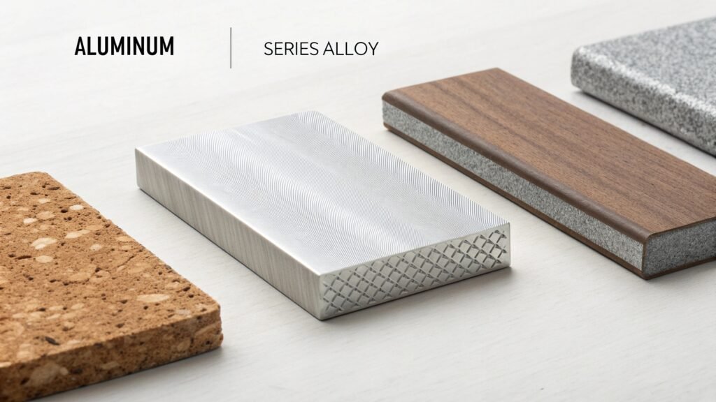 A wheel chart or infographic showing the different aluminum alloy series and their key properties.